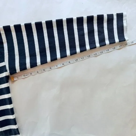 J.Crew Women's Mariner Cloth Bow Back Striped Long Sleeve Top in Navy & White S - Picture 12 of 12